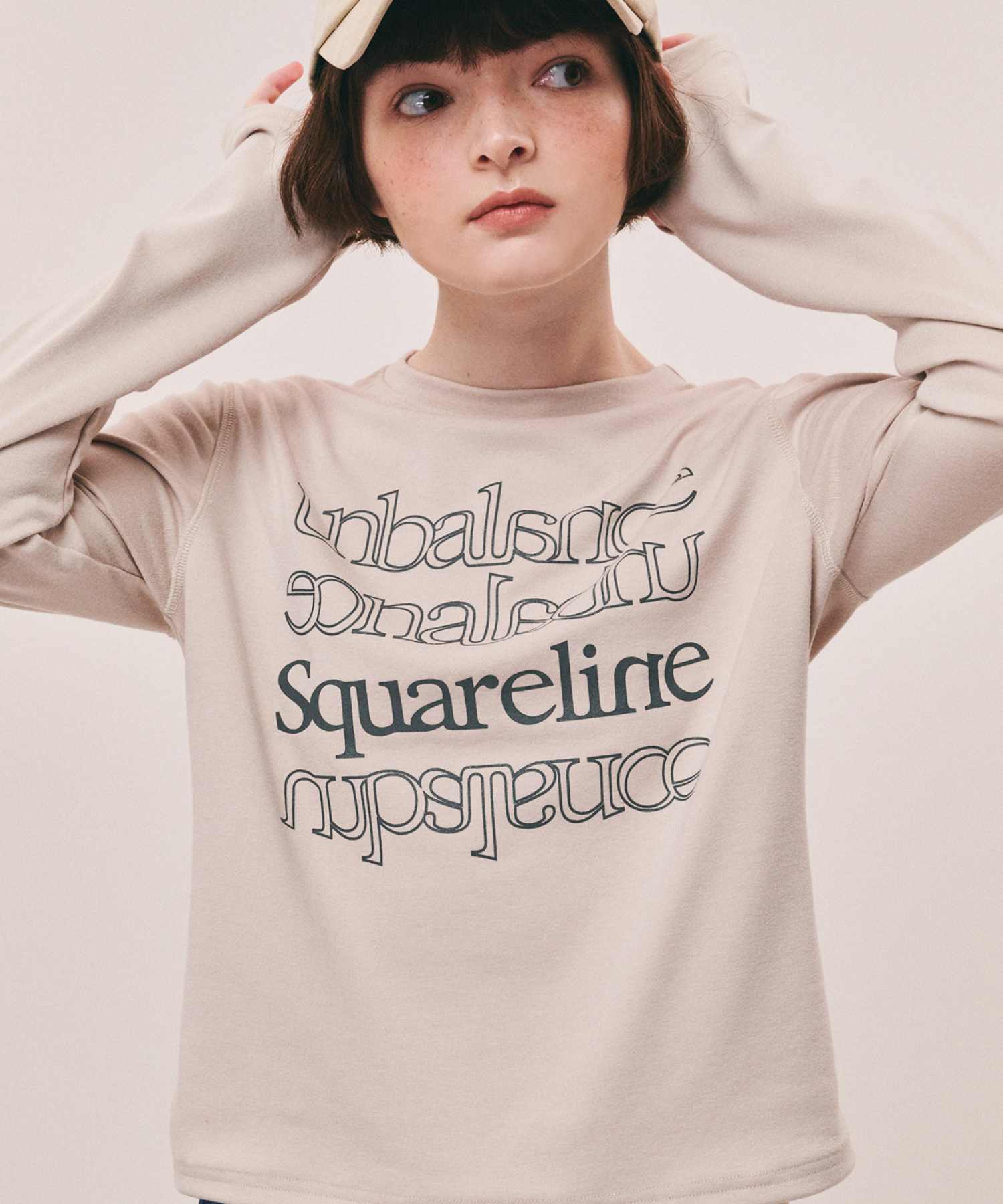 Tシャツ・カットソー Squareline Unbalance Long Sleeves - Beige MUSINSA | SQUARELINE Unbalance Long Sleeves - 4color