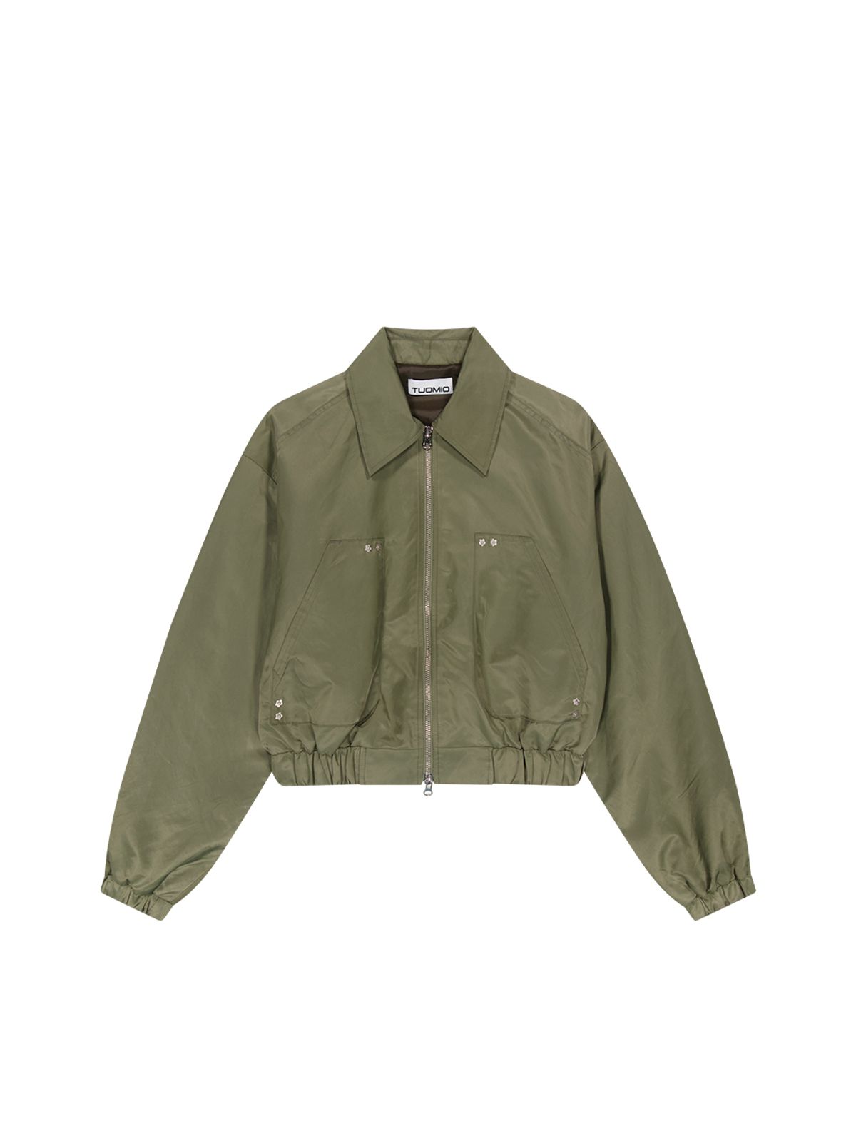 뚜오미오(TUOMIO) RUFFLE BOMBER JACKET [KHAKI]