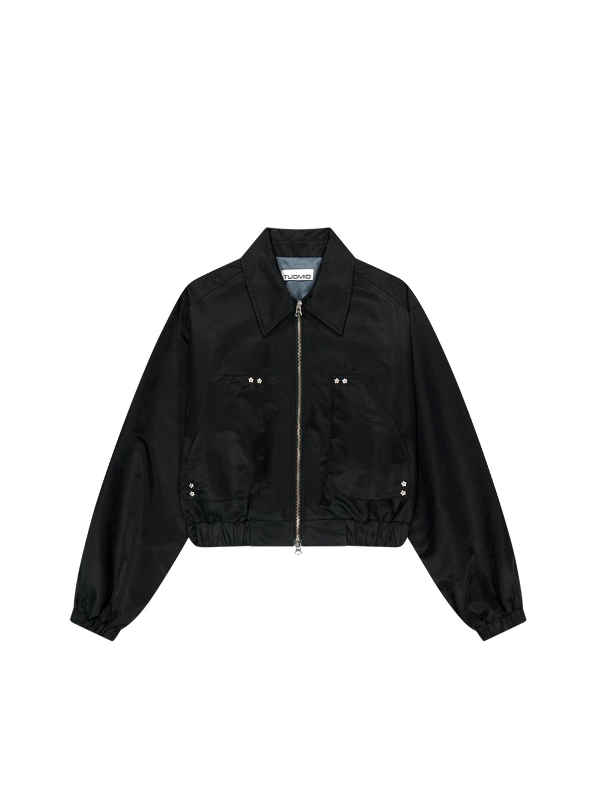 뚜오미오(TUOMIO) RUFFLE BOMBER JACKET [BLACK]