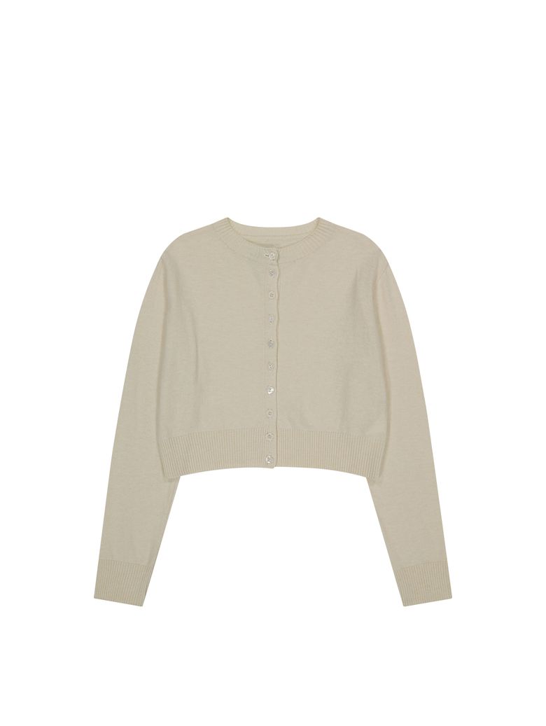 BUTTON POINT CARDIGAN [IVORY]