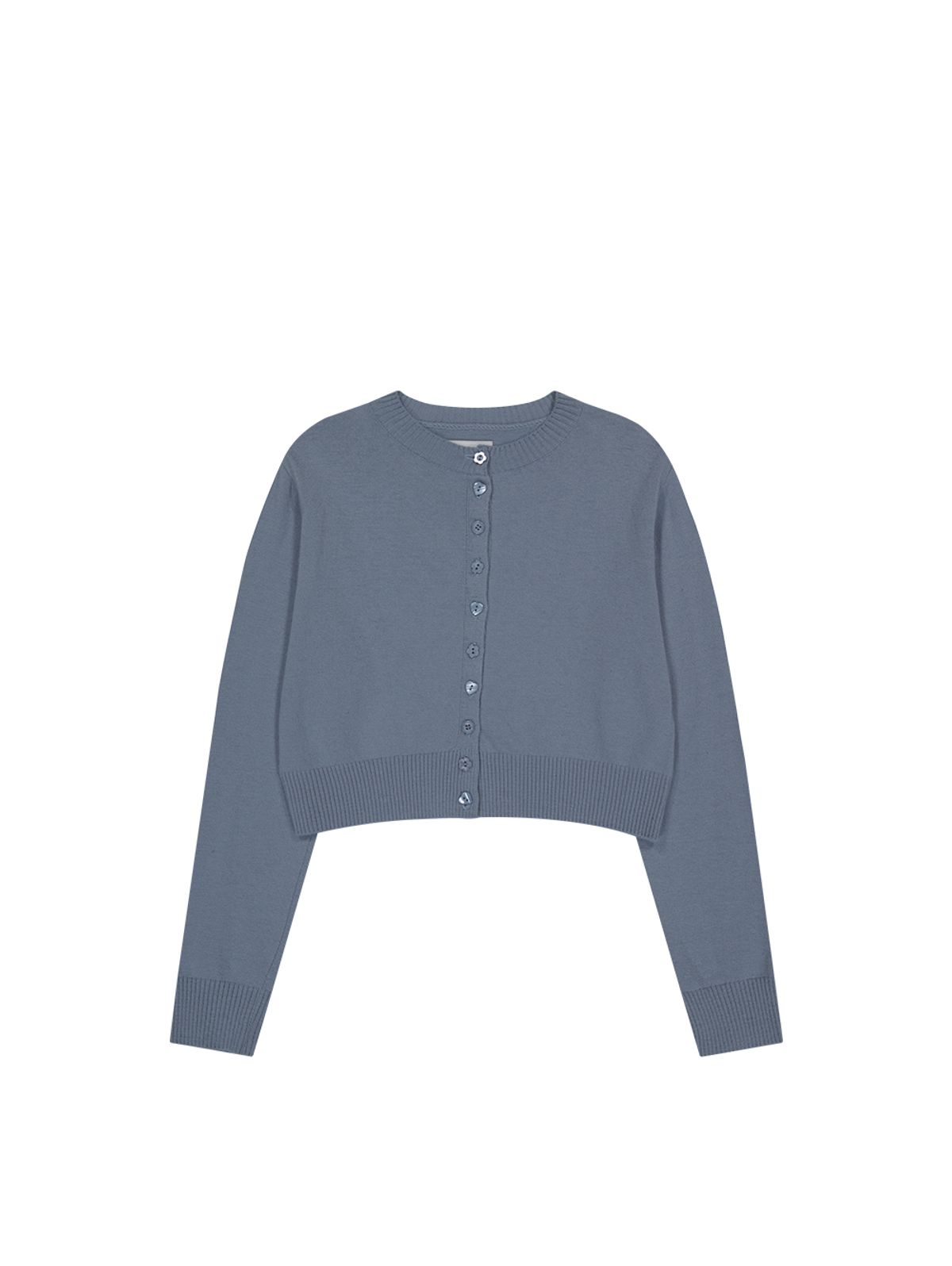 뚜오미오(TUOMIO) BUTTON POINT CARDIGAN [DUSTY BLUE]