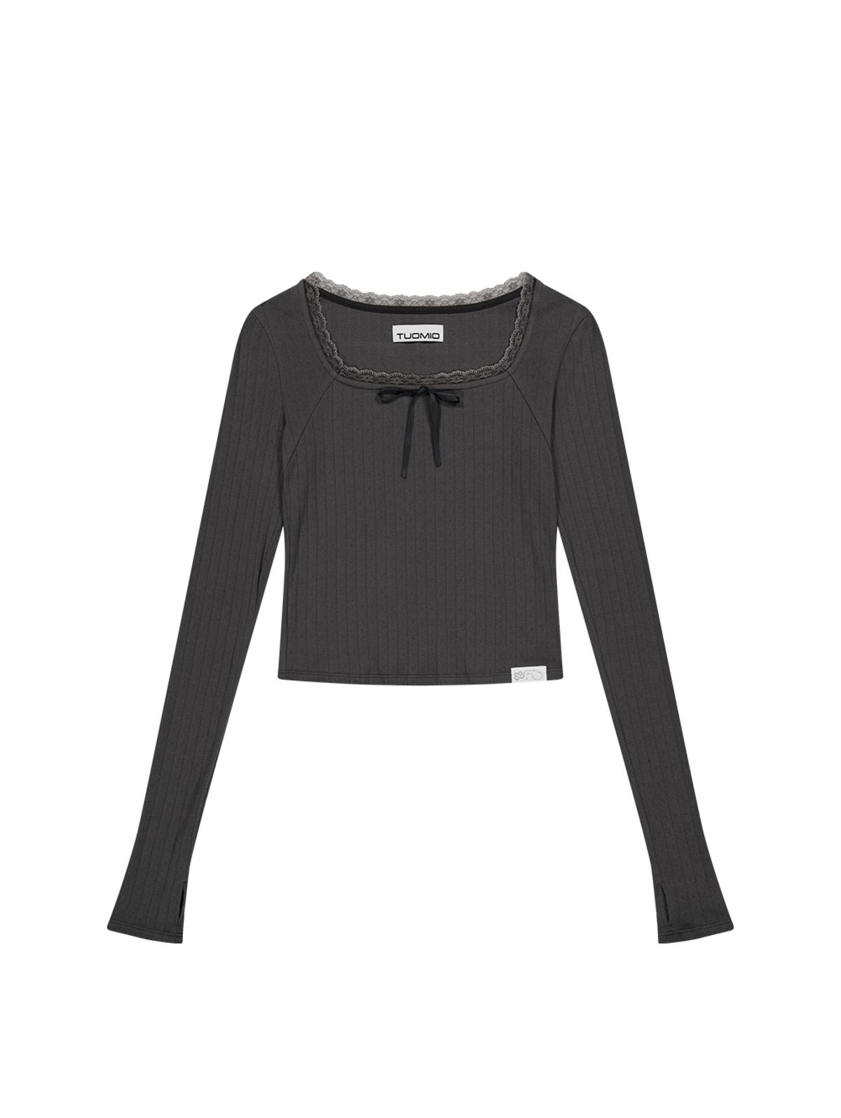 뚜오미오(TUOMIO) POINTELLE LONG SLEEVES [CHARCOAL]
