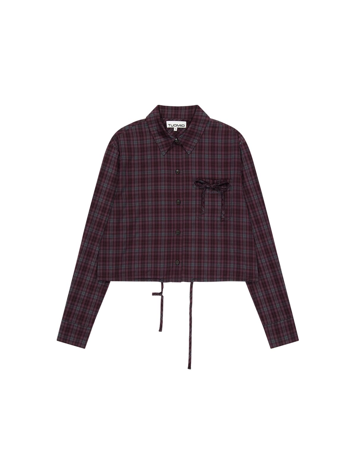 뚜오미오(TUOMIO) STRAPPY CHECK SHIRT [BURGUNDY]