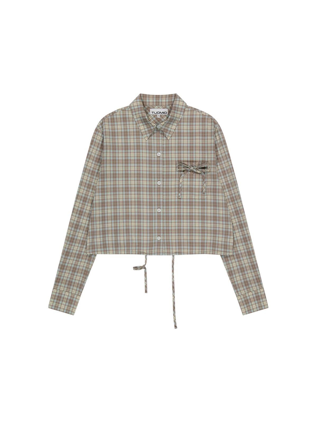 뚜오미오(TUOMIO) STRAPPY CHECK SHIRT [BEIGE]