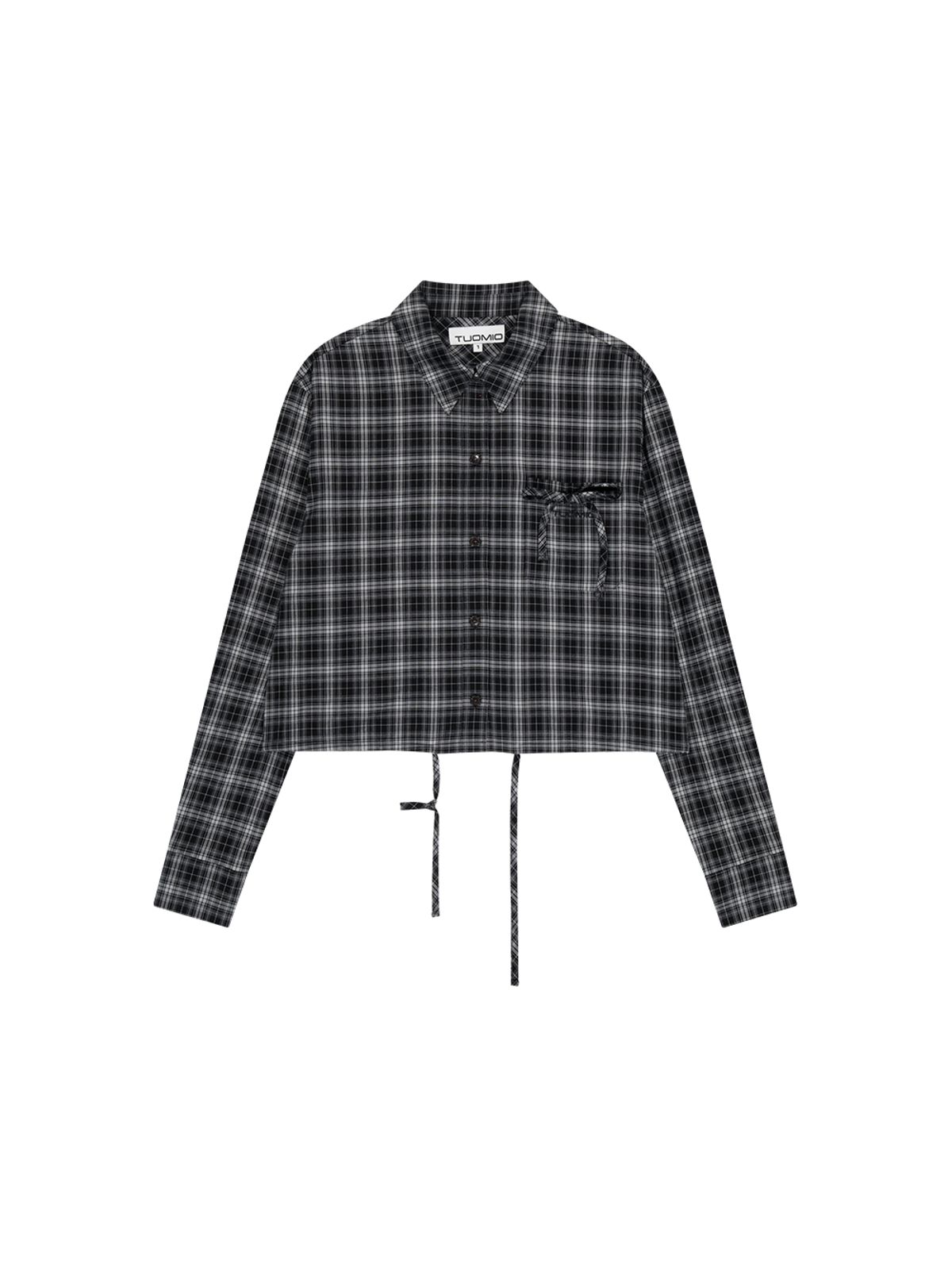뚜오미오(TUOMIO) STRAPPY CHECK SHIRT [BLACK]