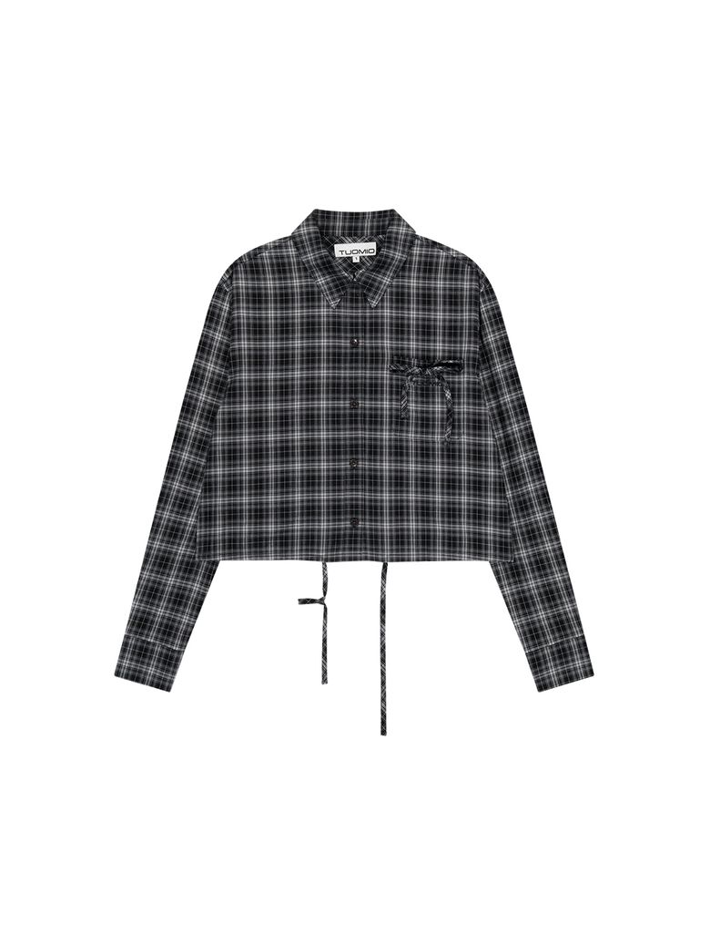 STRAPPY CHECK SHIRT [BLACK]