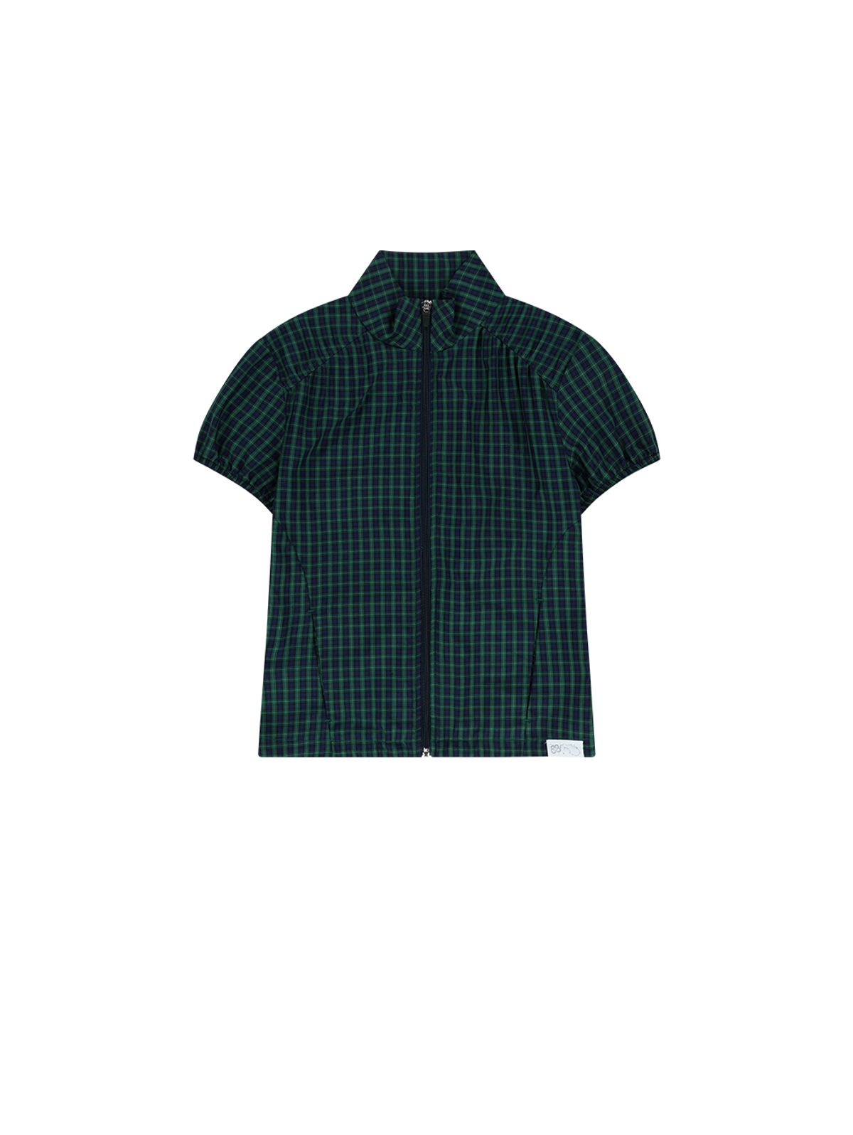 뚜오미오(TUOMIO) CHECK PUFFED ZIP-UP [GREEN]