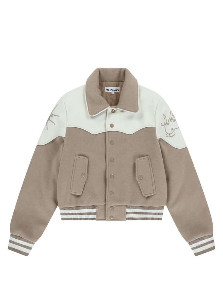 WESTERN VARSITY JACKET [BEIGE]