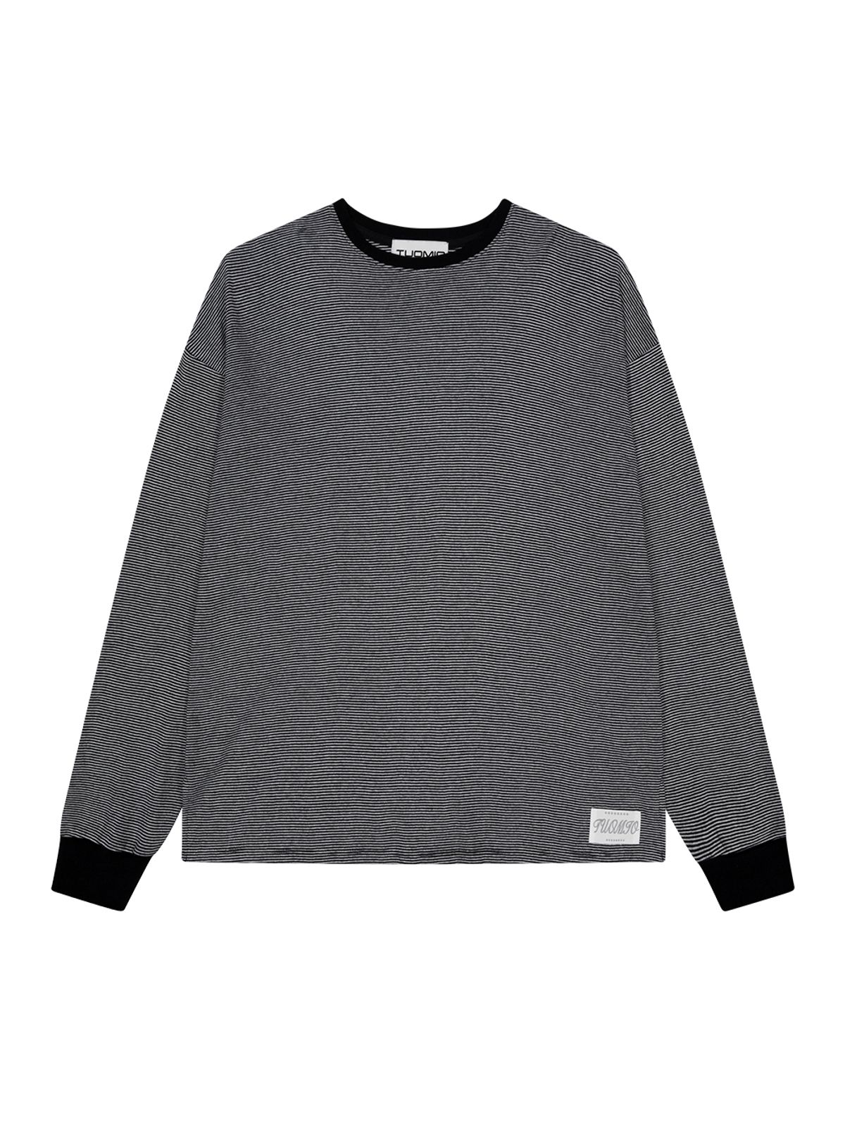 뚜오미오(TUOMIO) OVERSIZED STRIPE LONG SLEEVES [BLACK]
