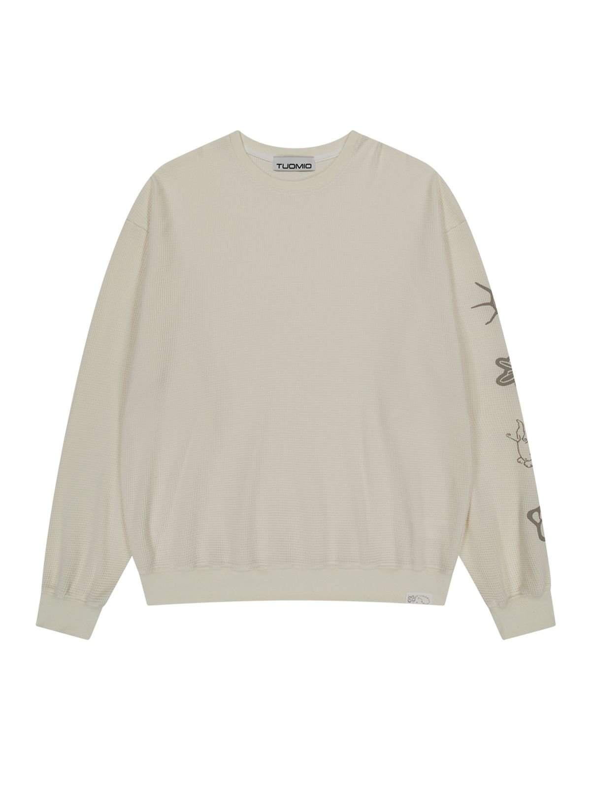 뚜오미오(TUOMIO) GRAPHIC WAFFLE LONG SLEEVES [IVORY]