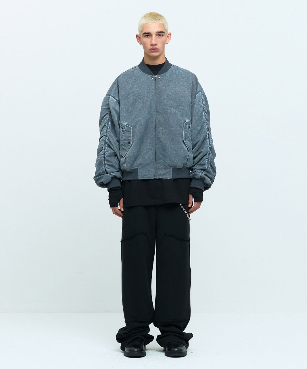 메아(MEA) WASHED BOMBER [GREY]