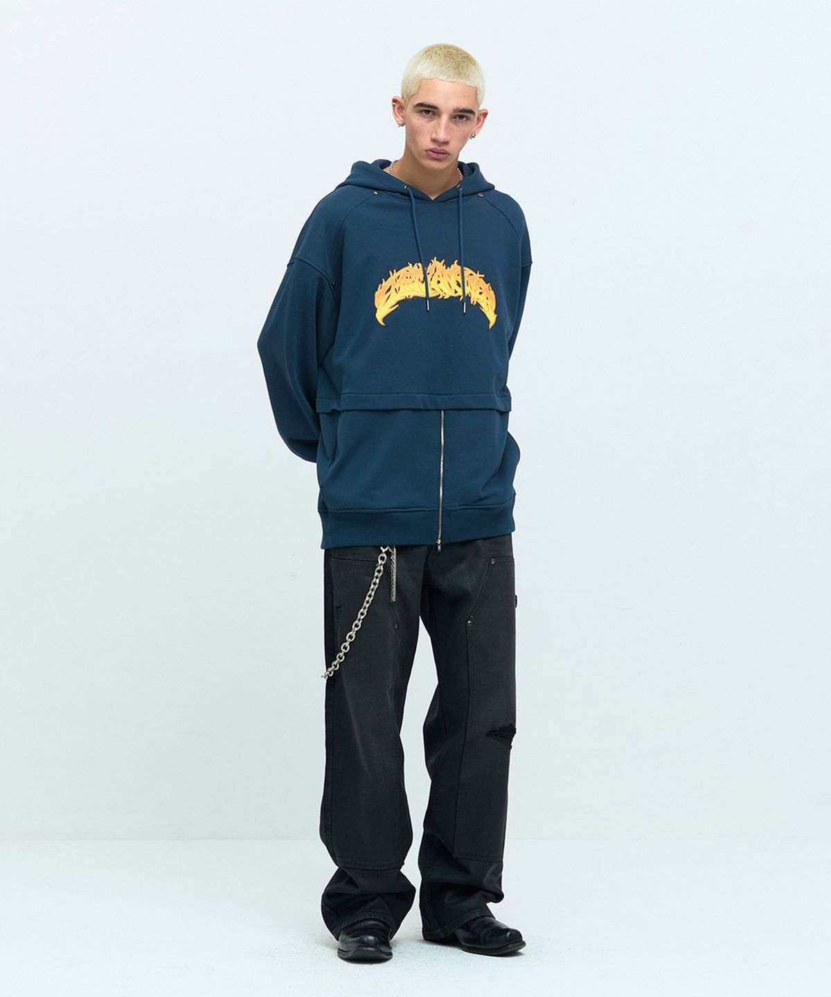 메아(MEA) ZIP OPEN HOODIE [NAVY]