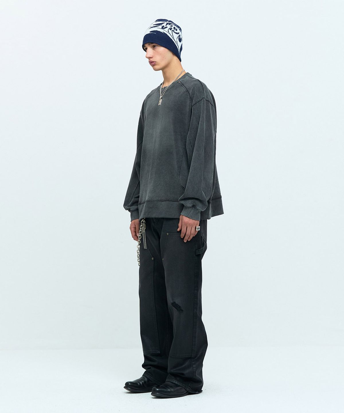 메아(MEA) FADED SWEATSHIRT [BLACK]