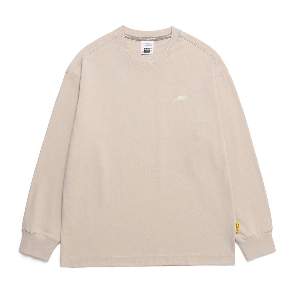 내셔널지오그래픽(NATIONALGEOGRAPHIC) N243UTS930 소매립 오버핏 라운드티 BEIGE