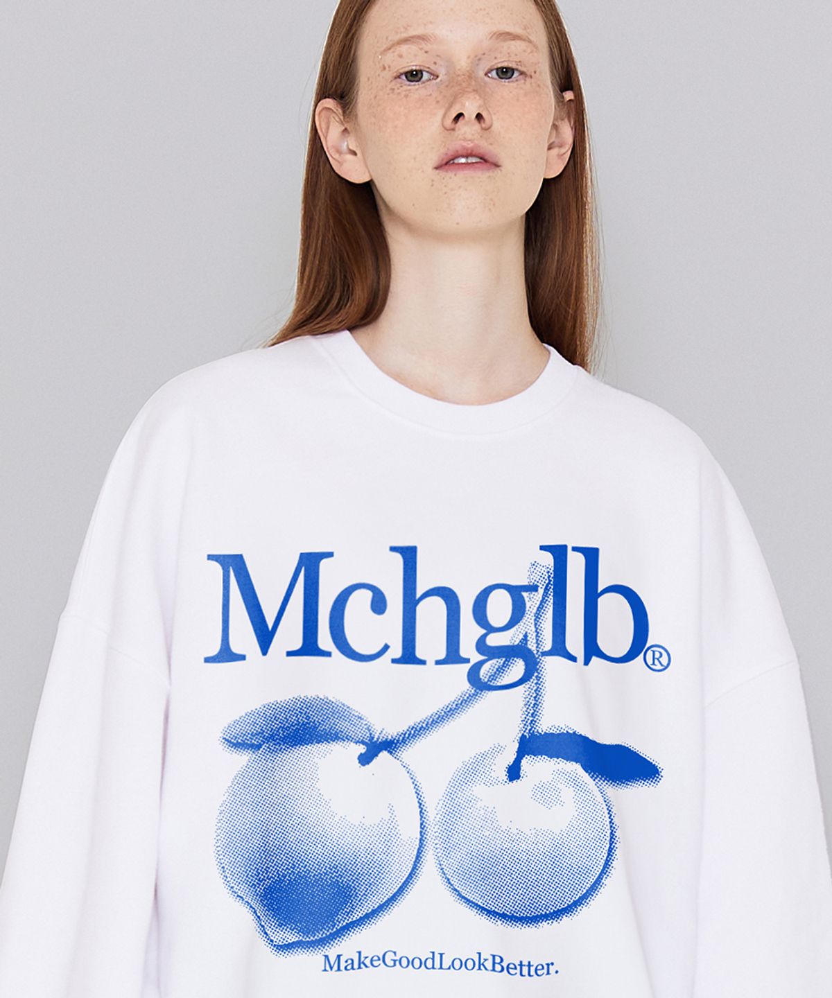 매치글로브(MATCHGLOBE) 트와이스 피치 스웻셔츠(화이트)