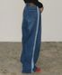 SIDE LACE TRACK DENIM PANTS MEDIUM BLUE