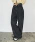 WIDE DENIM PANTS BLACK