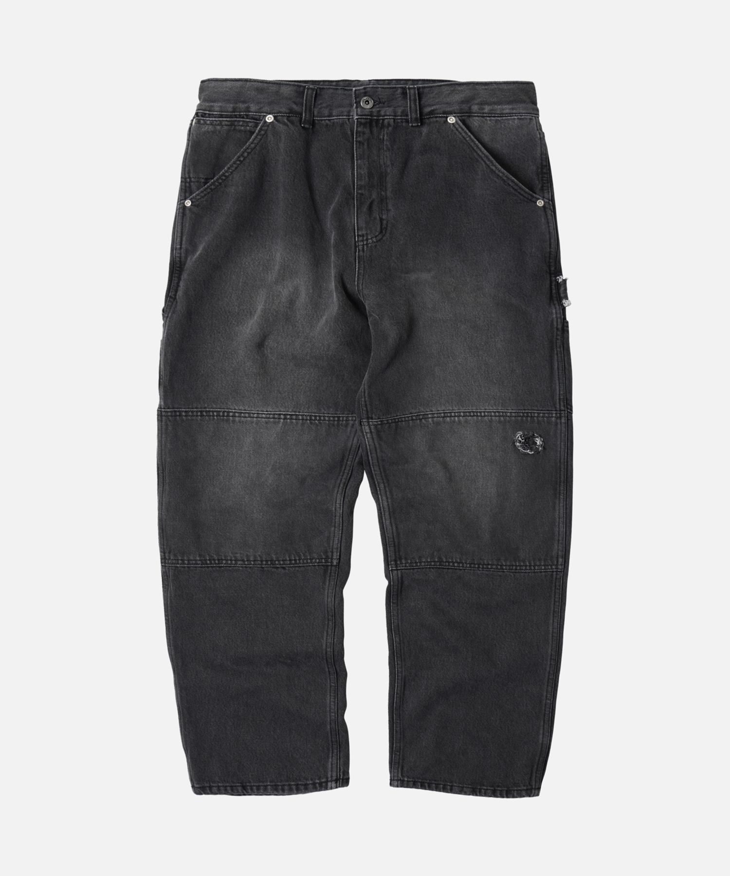 MUSINSA公式 | FRIZMWORKS WASHED DENIM DOUBLE KNEE PANTS _ WASHED BLACK