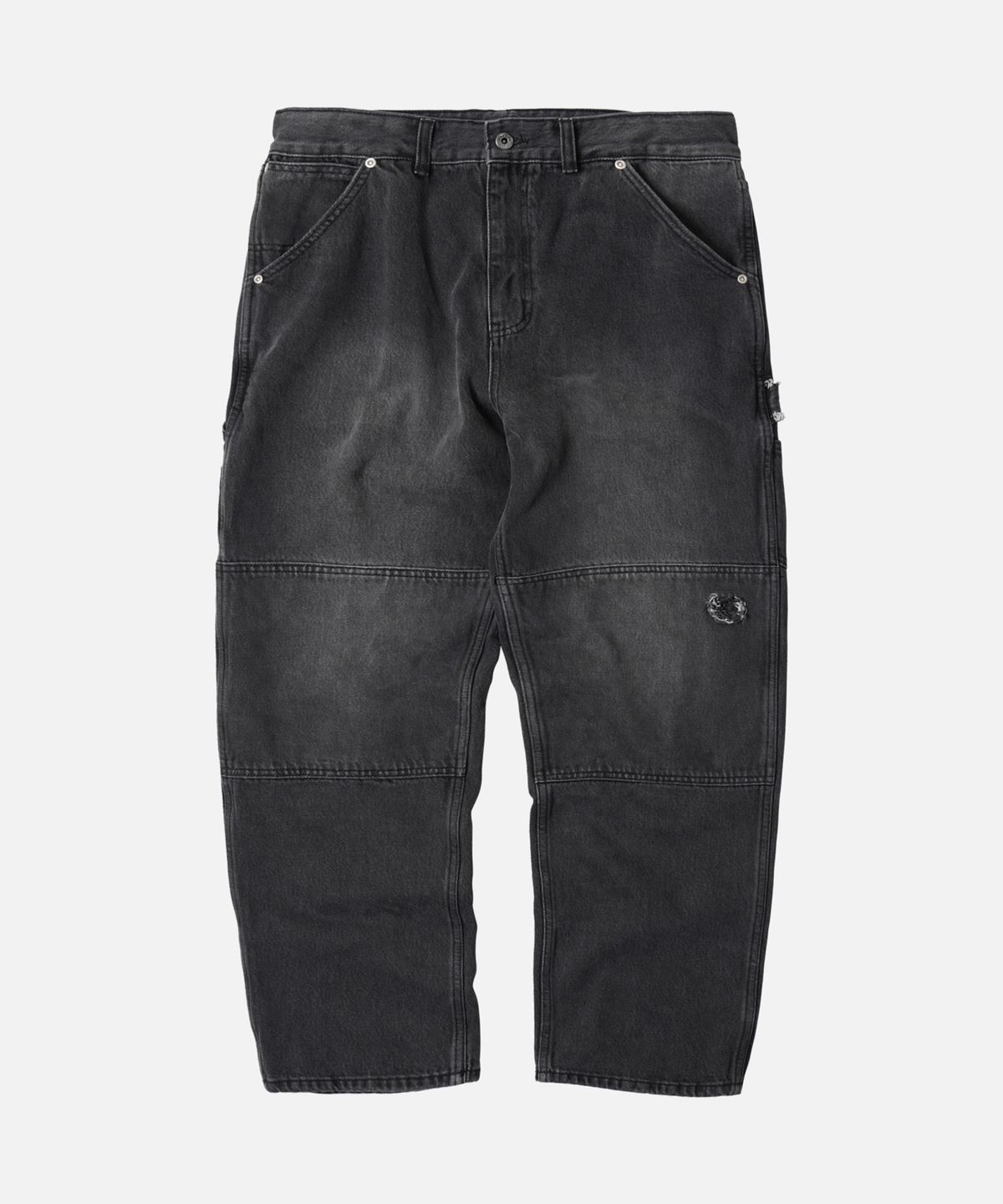 프리즘웍스(FRIZMWORKS) WASHED DENIM DOUBLE KNEE PANTS _ WASHED BLACK