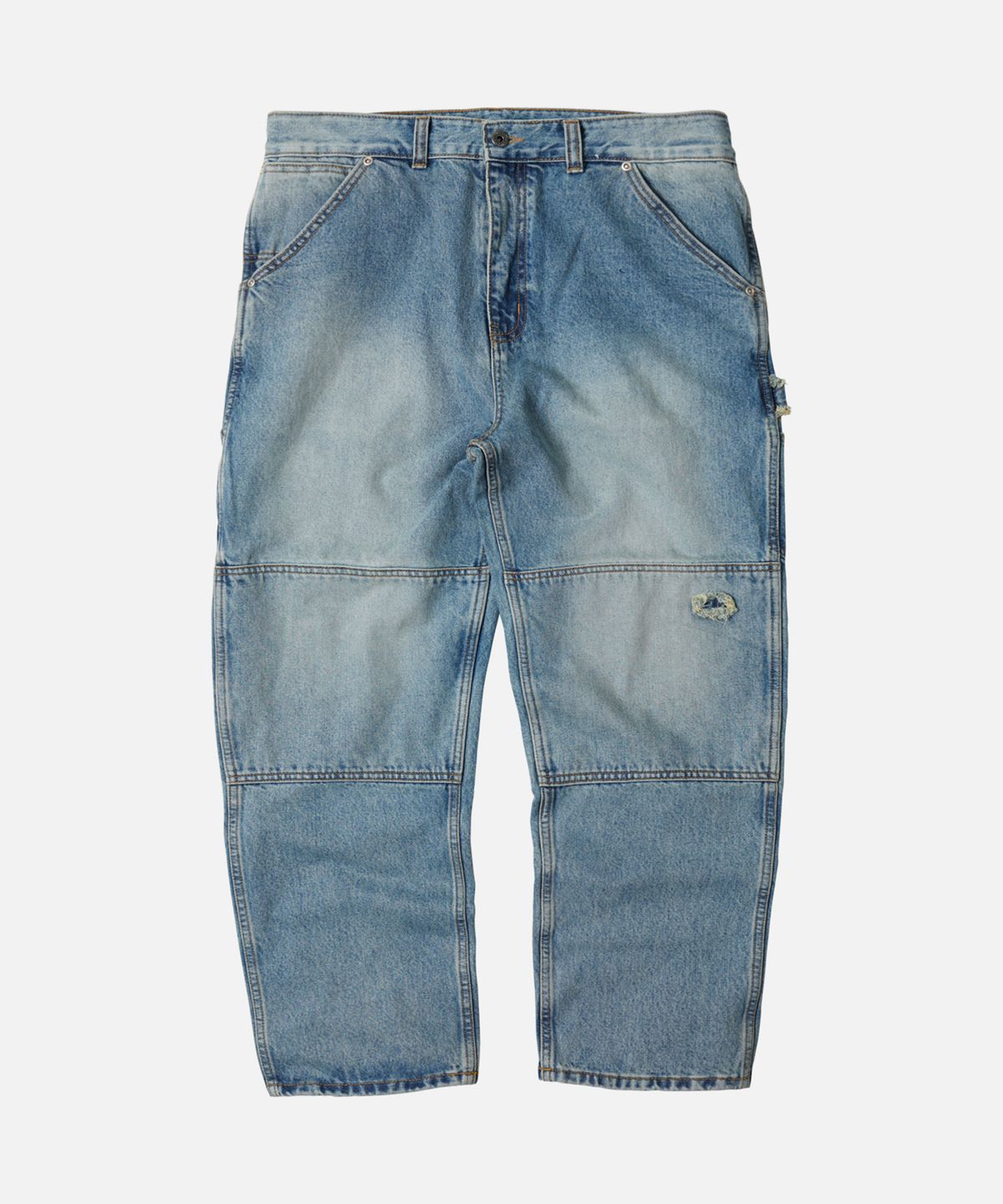 프리즘웍스(FRIZMWORKS) WASHED DENIM DOUBLE KNEE PANTS _ LIGHT BLUE