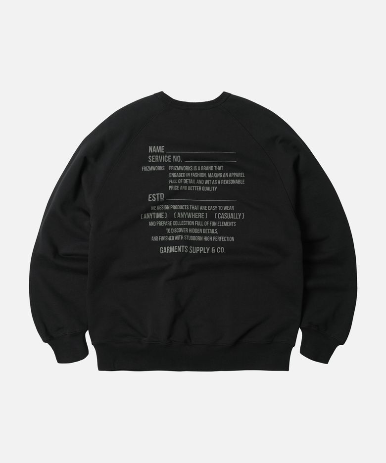 SERVICE LABEL SWEATSHIRT _ BLACK