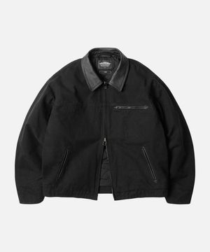 HEAVY CANVAS DESTROYED WORK JACKET _ BLACK