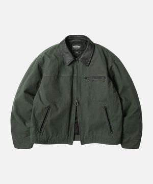 HEAVY CANVAS DESTROYED WORK JACKET _ OLIVE