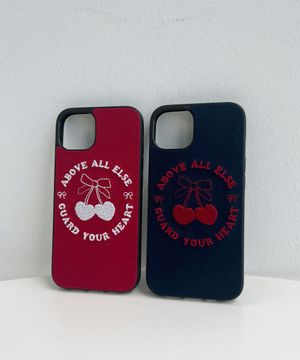 [패브릭 자수 케이스]Heart Cherry