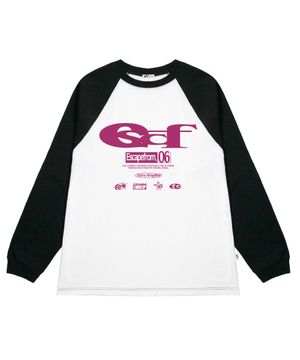 핑크 ESCF 로고 콜라주 프린트 롱슬리브 블랙