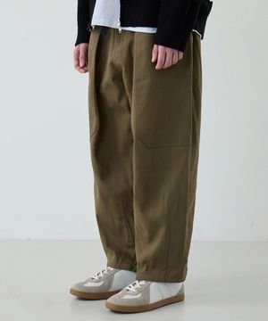 벌룬 스트랩 코튼팬츠 [카키]