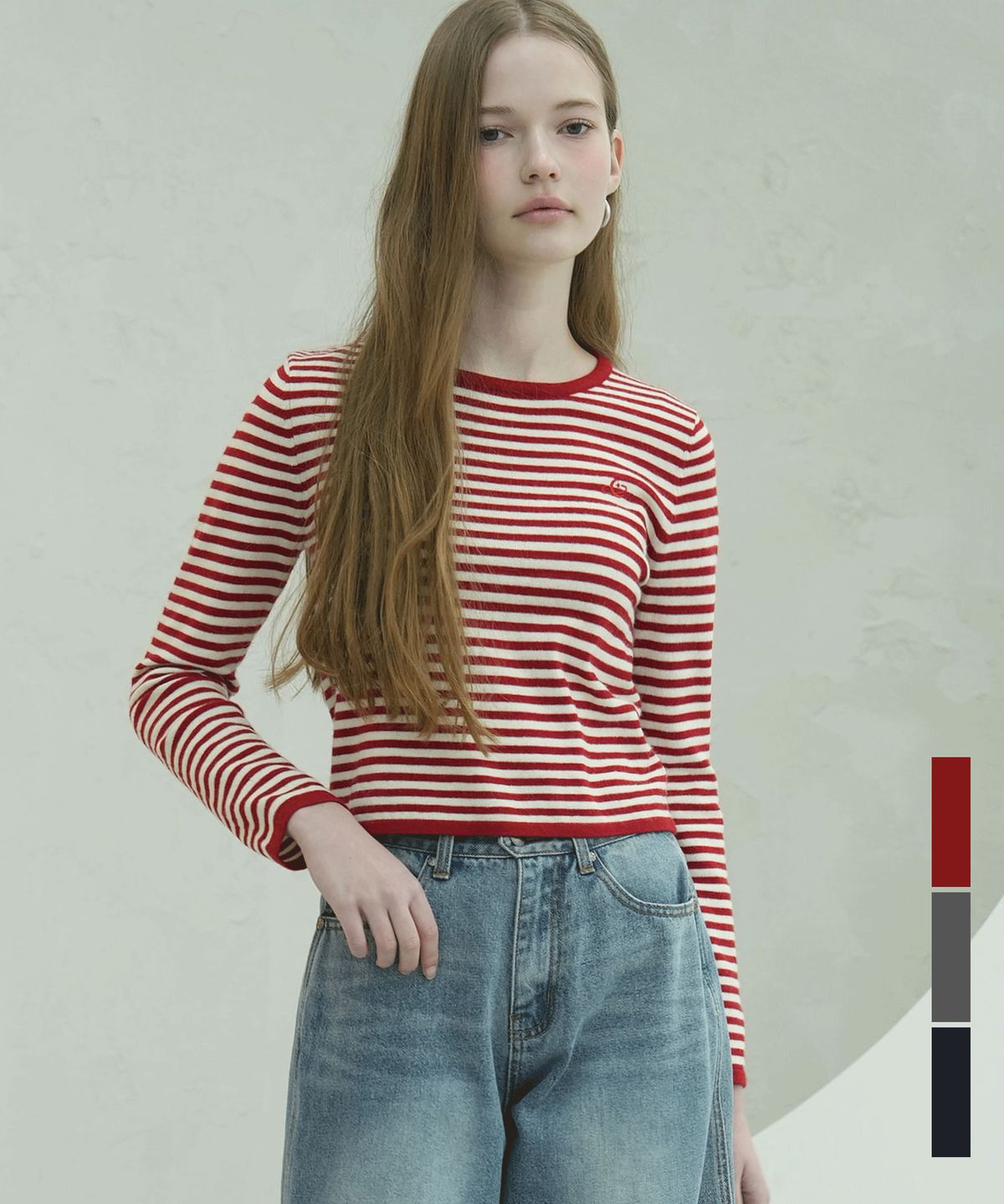 비바셔스(VIVACIOUS) Stripe Round Knit - 3COL