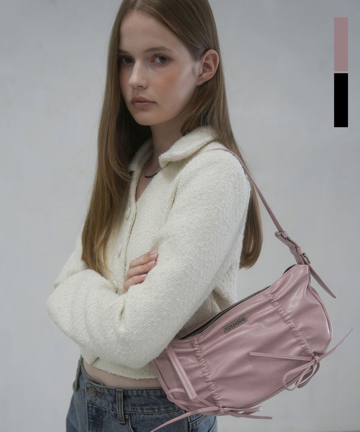 비바셔스(VIVACIOUS) Twin Ribbon Shoulder Bag - 2COL