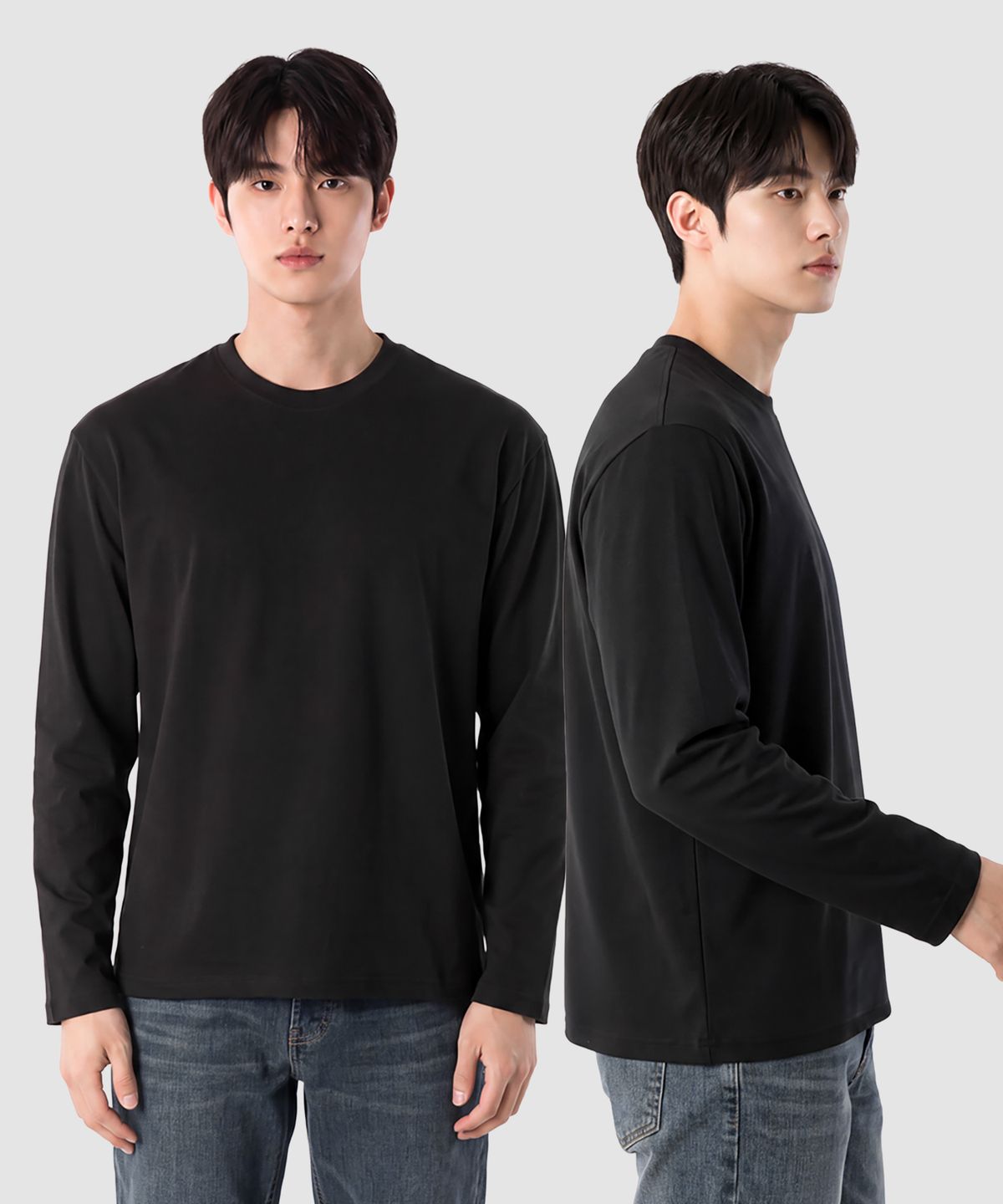 아르메데스(ARMEDES) [2PACK] 긴소매 프리미엄 크루넥 티셔츠 AR-508 (2컬러)