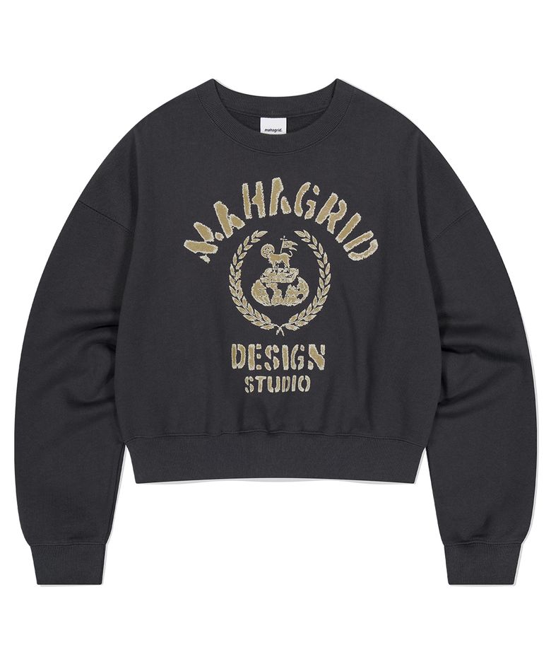 VINTAGE COLLEGE CROP SWEATSHIRT CHARCOAL(MG2EFFM470A)