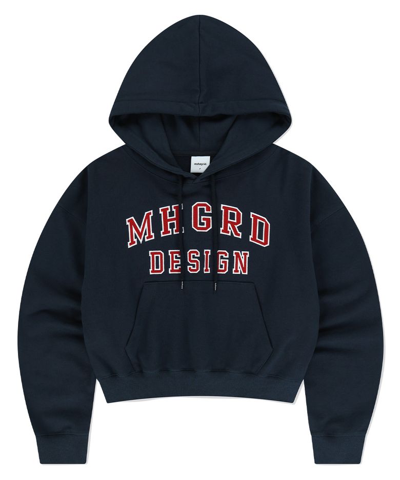 MHGRD APPLIQUE CROP HOODIE NAVY(MG2EFFM431A)