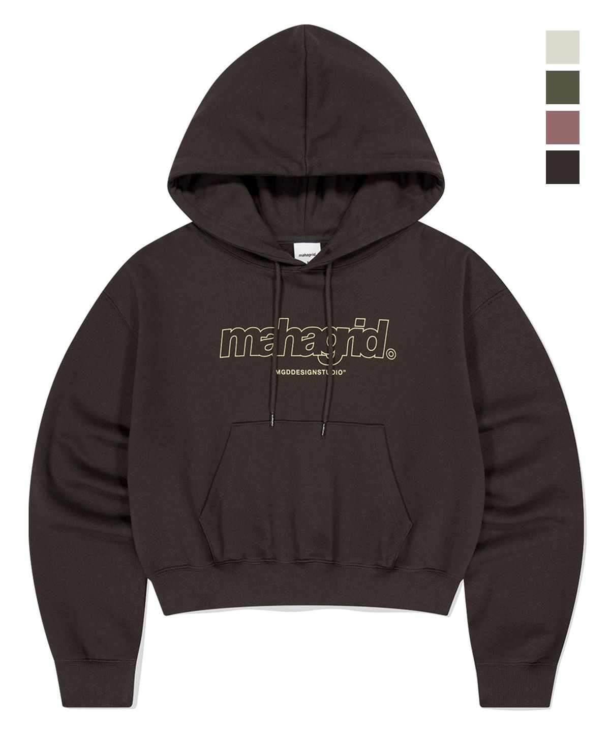 마하그리드(MAHAGRID) THIRD LOGO CROP HOODIE_4colors