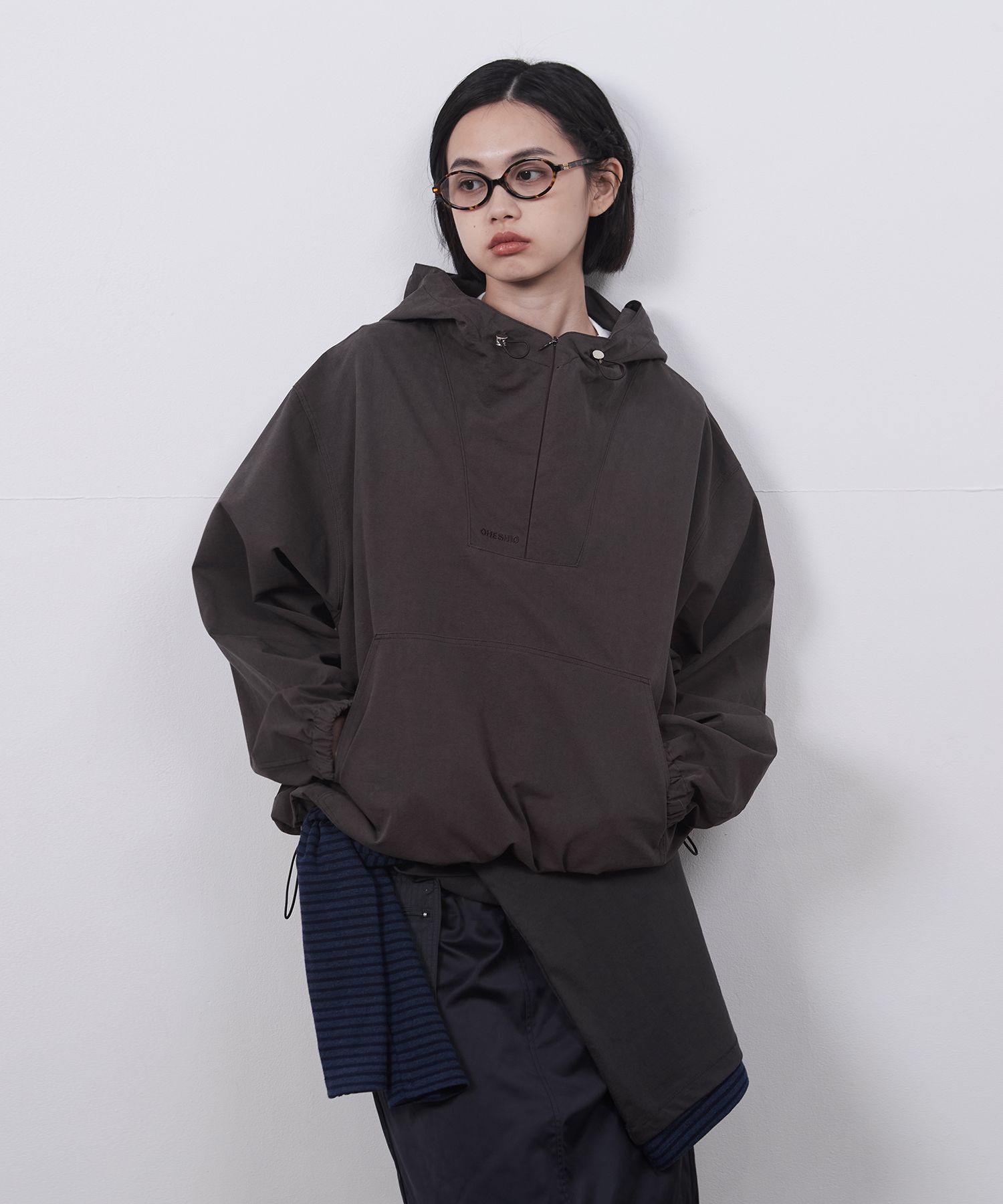 MUSINSA | OHESHIO HOODED ANORAK, BROWN