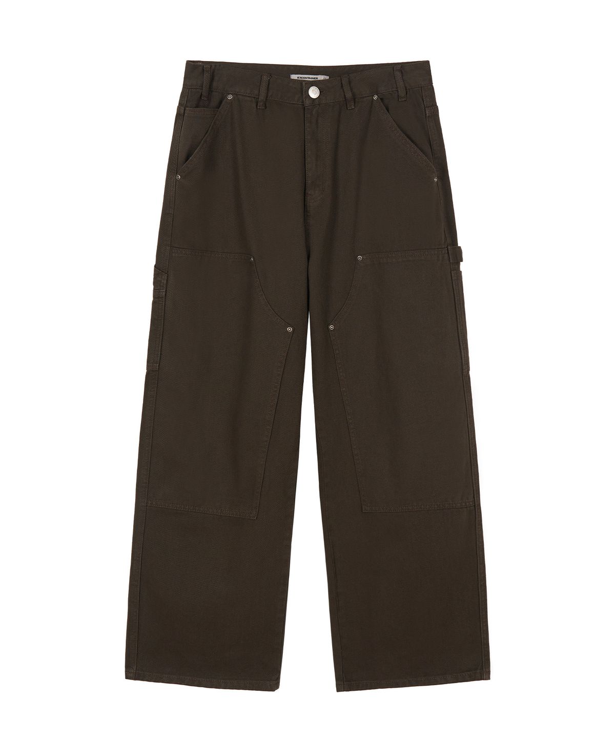 엑스컨테이너(EXCONTAINER) 더블니 카펜터 가먼트 다잉 팬츠 (BROWN)