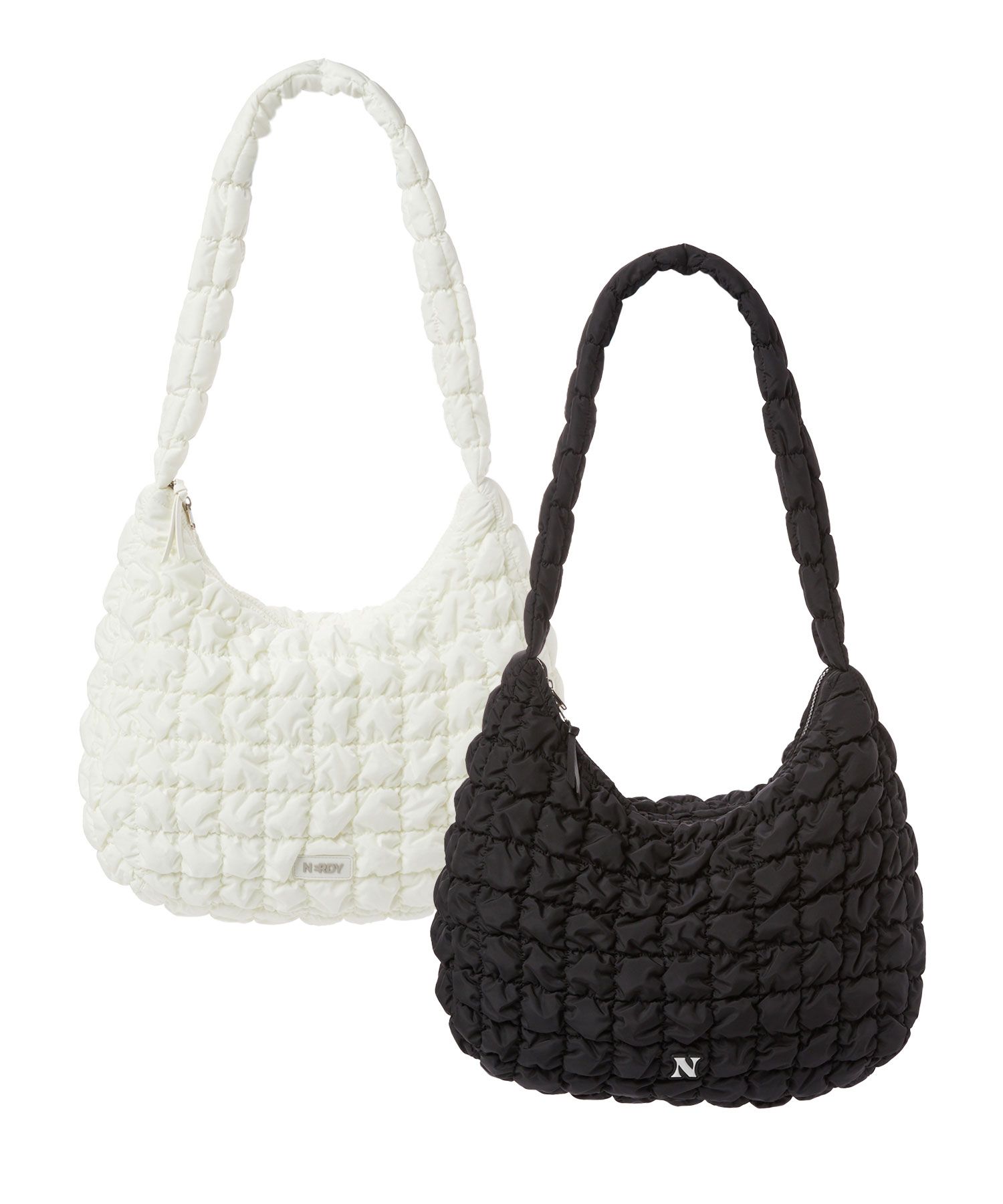 さらに100円引き◆NERDY◆CLOUD QUILTING BAG (MEDIUM) MUSINSA公式 | NERDY Cloud Quilting Bag Large (Black/Ivory)