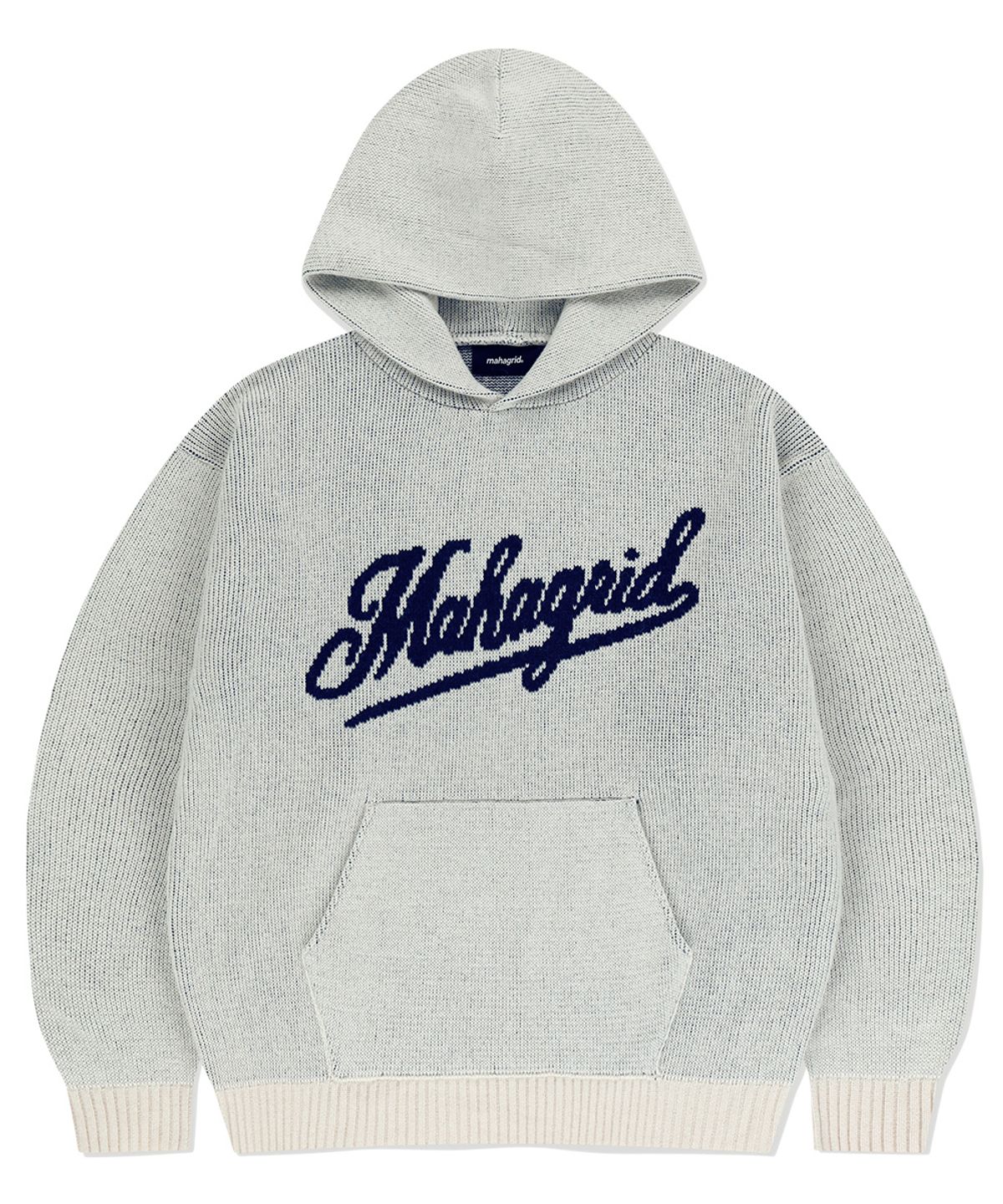 마하그리드(MAHAGRID) SCRIPT LOGO KNIT HOODIE IVORY(MG2EFMK640A)