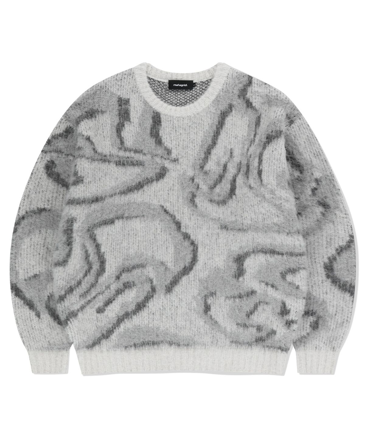 마하그리드(MAHAGRID) DESTROYED ECLIPSE HAIRY KNIT SWEATER GREY(MG2EFMK601A)