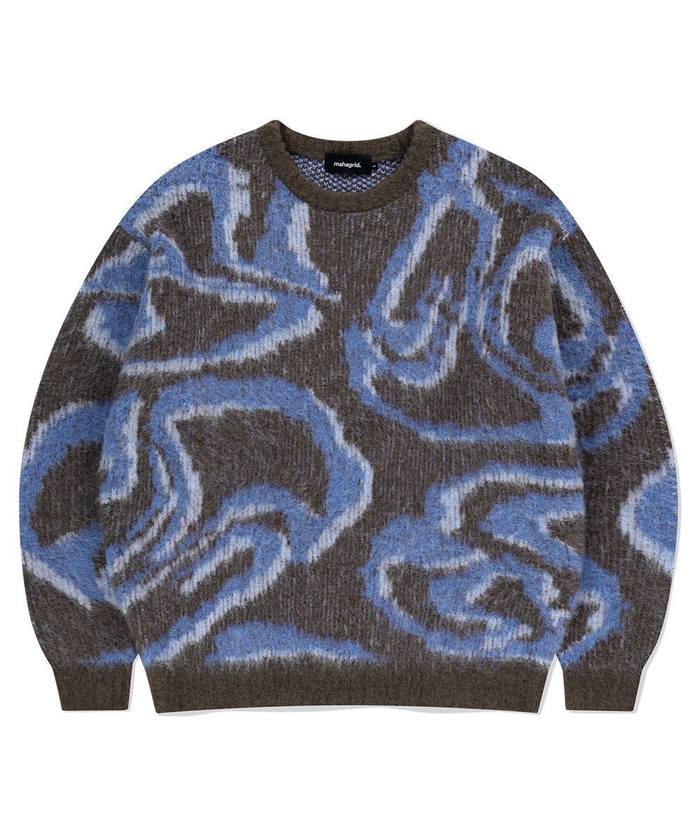 MUSINSA | MAHAGRID DESTROYED ECLIPSE HAIRY KNIT SWEATER
