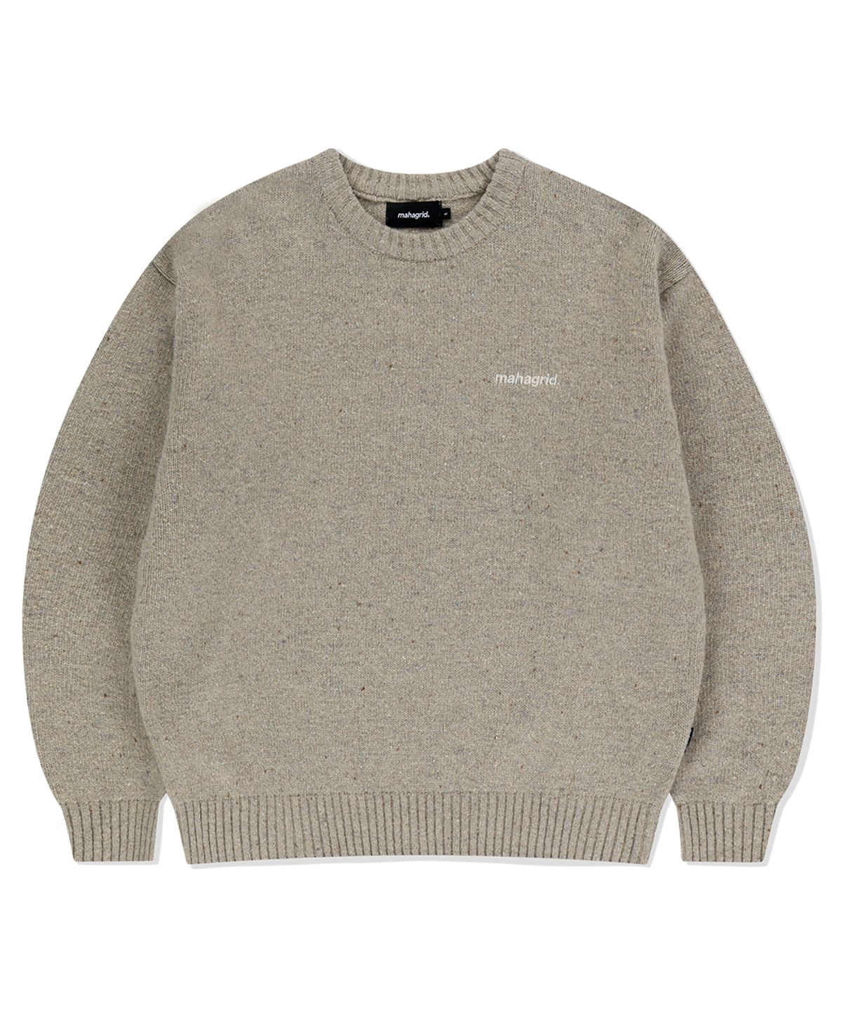 마하그리드(MAHAGRID) BASIC LOGO NEP KNIT SWEATER BEIGE(MG2EFMK605A)
