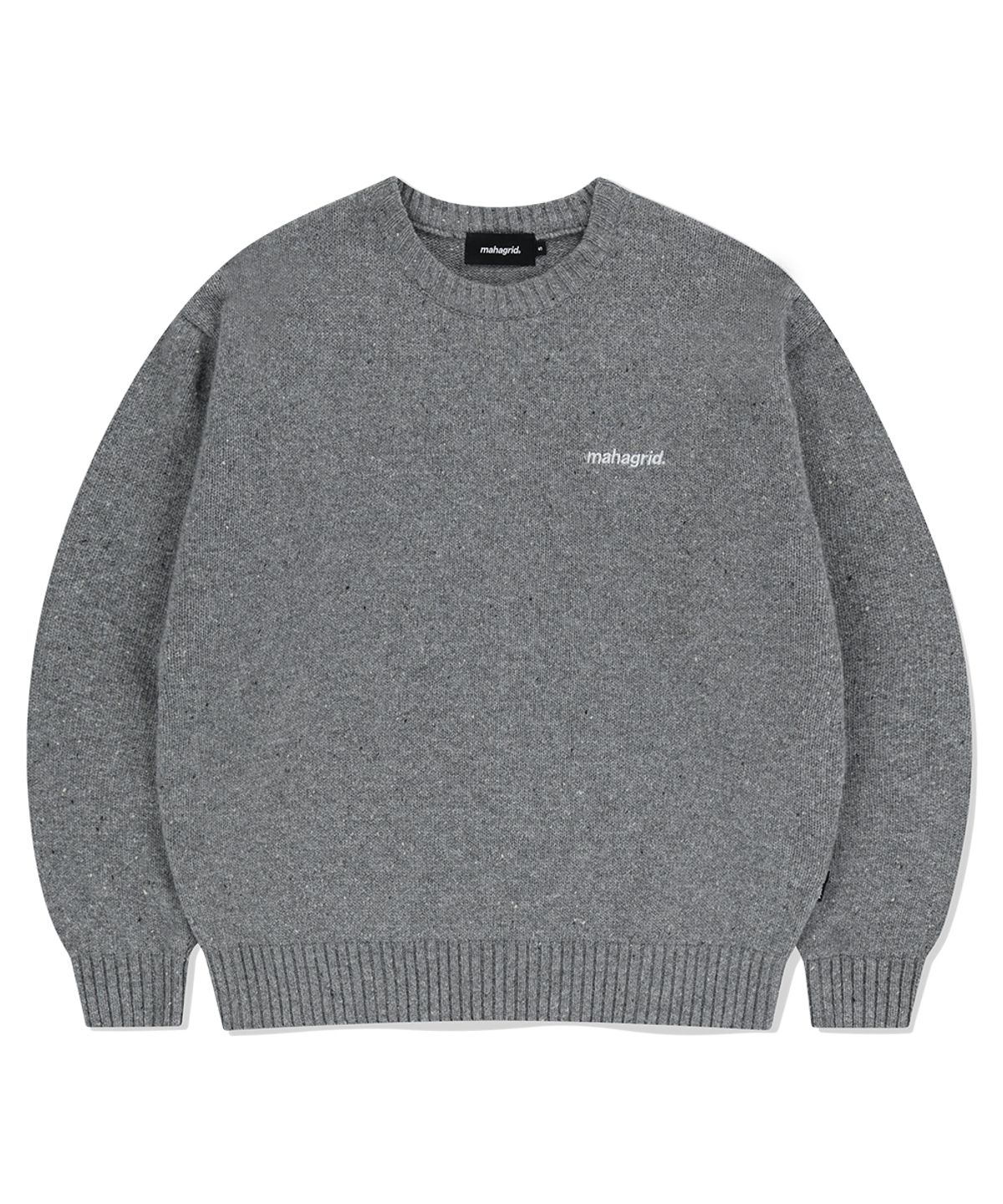 마하그리드(MAHAGRID) BASIC LOGO NEP KNIT SWEATER GREY(MG2EFMK605A)