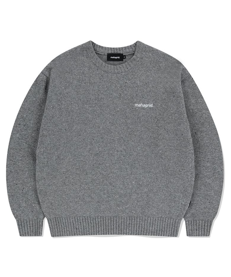 BASIC LOGO NEP KNIT SWEATER GREY(MG2EFMK605A)