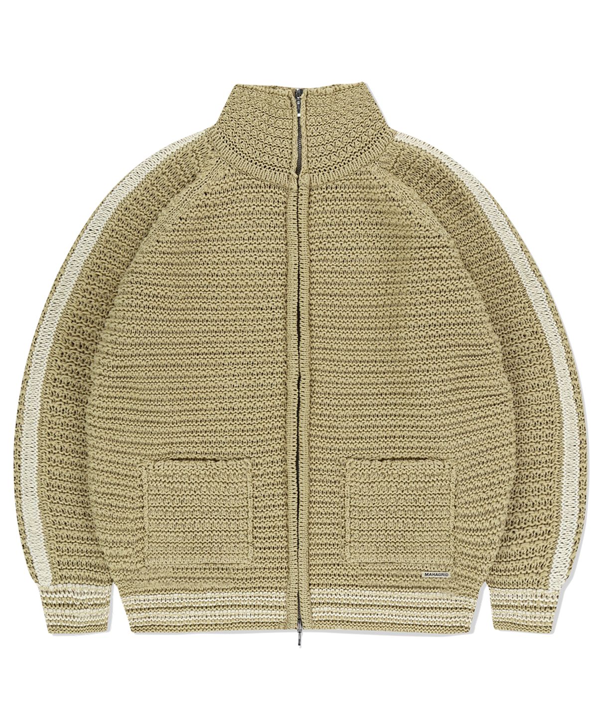 마하그리드(MAHAGRID) TRACK KNIT ZIP-UP BEIGE(MG2EFMK691A)