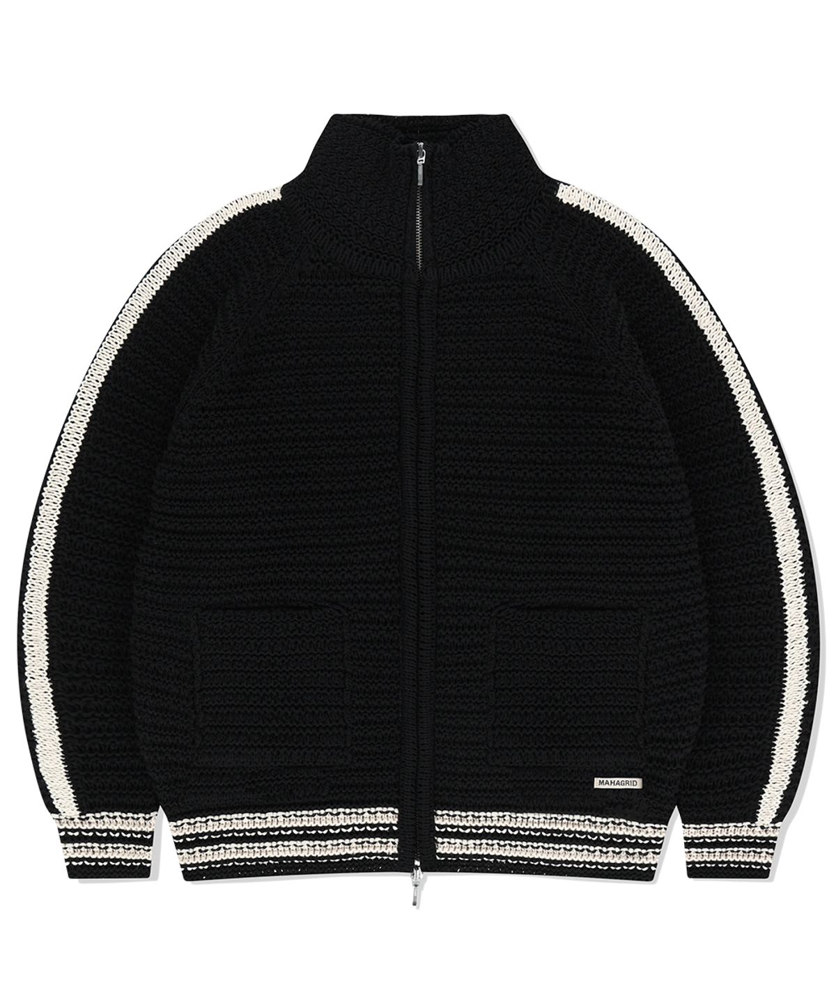 마하그리드(MAHAGRID) TRACK KNIT ZIP-UP BLACK(MG2EFMK691A)
