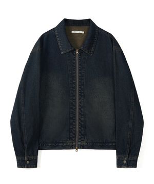 워시드 데님 블루종 자켓 (BROWN INDIGO)