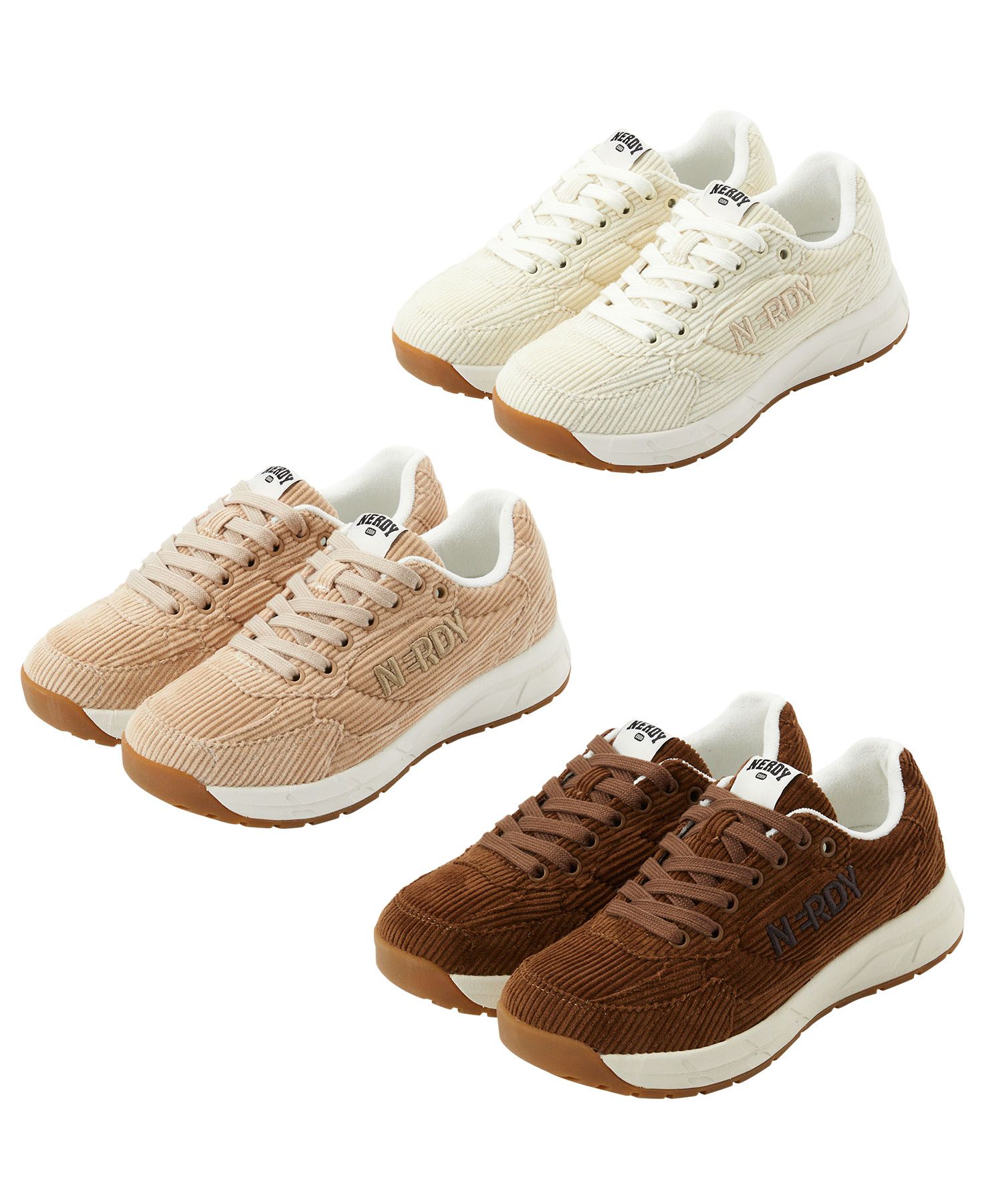 MUSINSA公式 | NERDY [Celebrity Worn] Cozy Corduroy Sneakers