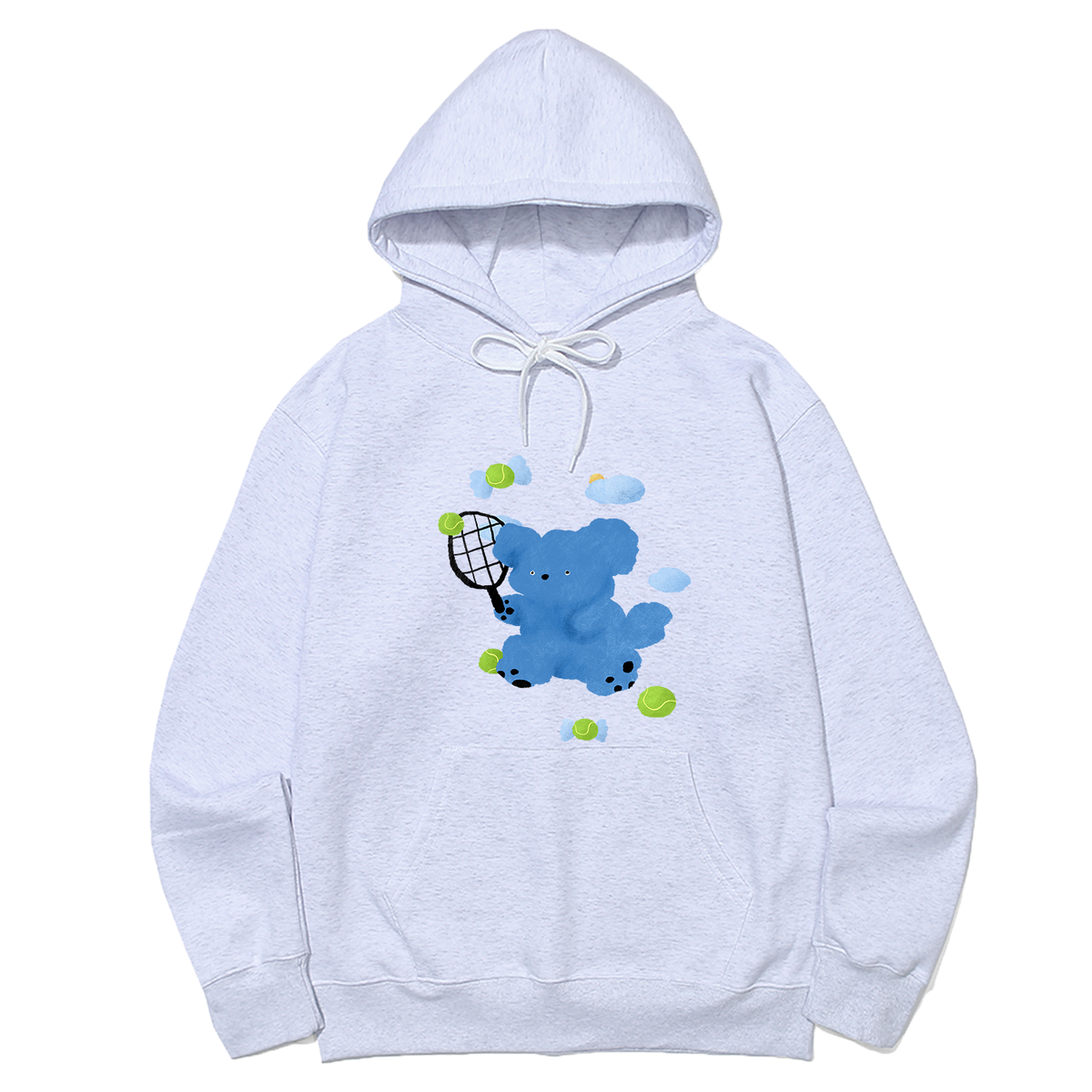 어썸어스(AWESOMEUS) BLUE DOG PLAYING TENNIS HOODIE_3 COLOR